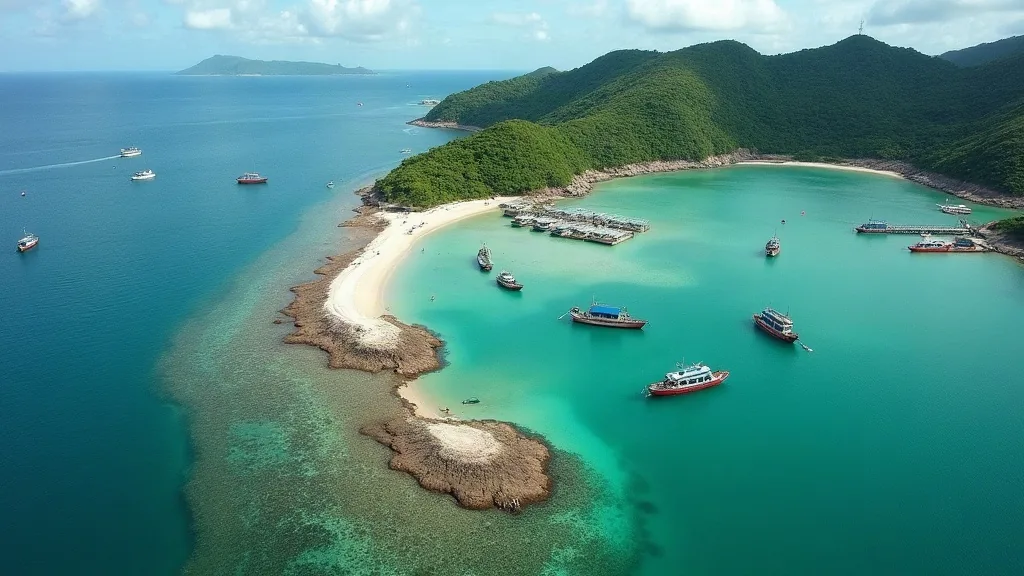 Sebaran galangan kecil di sepanjang pesisir teluk Sulawesi Tenggara dari udara